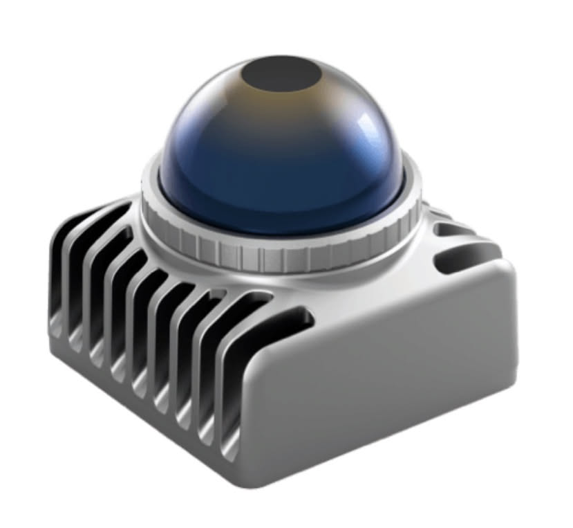 Livox Mid-360(LiDAR+IMU)。自己位置推定と障害物検知の主センサー。