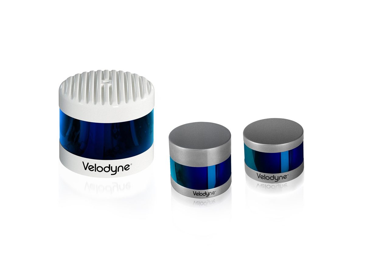 Velodyne's sensor family (Alpha Prime, Ultra Puck, Puck)